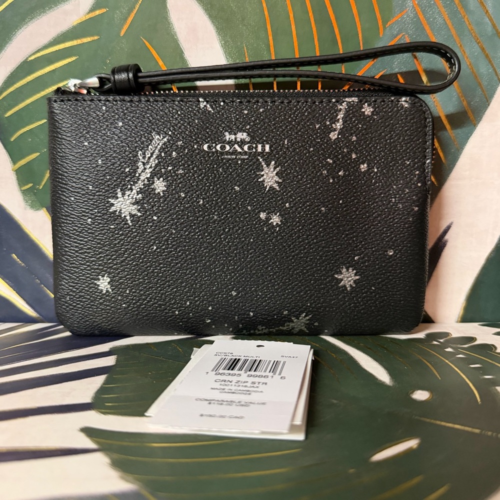 Coach Star Black and Silver Wristlet NWT - Picture 5 of 13